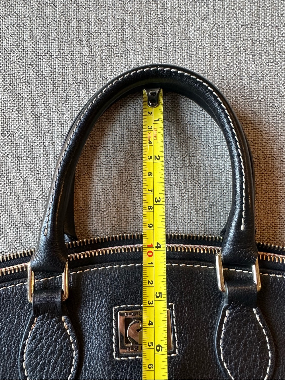 Dooney & Bourke Dillen Domed Satchel Black Pebble Leather Top-Handle - Picture 15 of 16